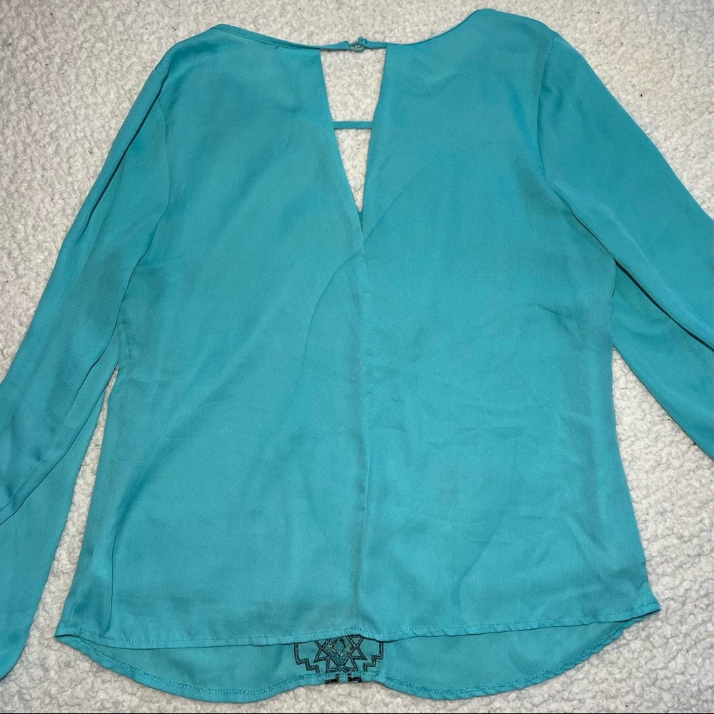Francesca's Aztec Embroidered Blouse - Picture 4 of 5